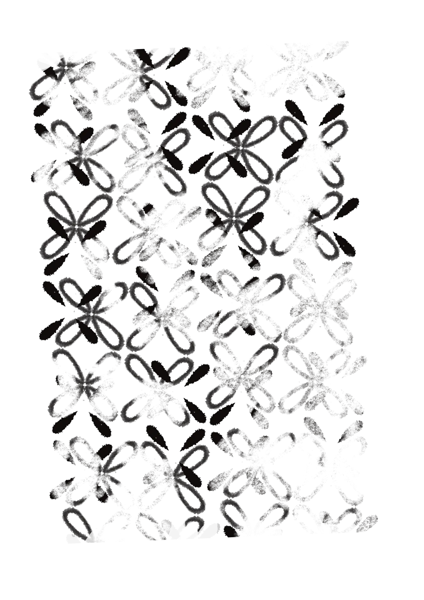 Repeating four-petal stamped flower pattern