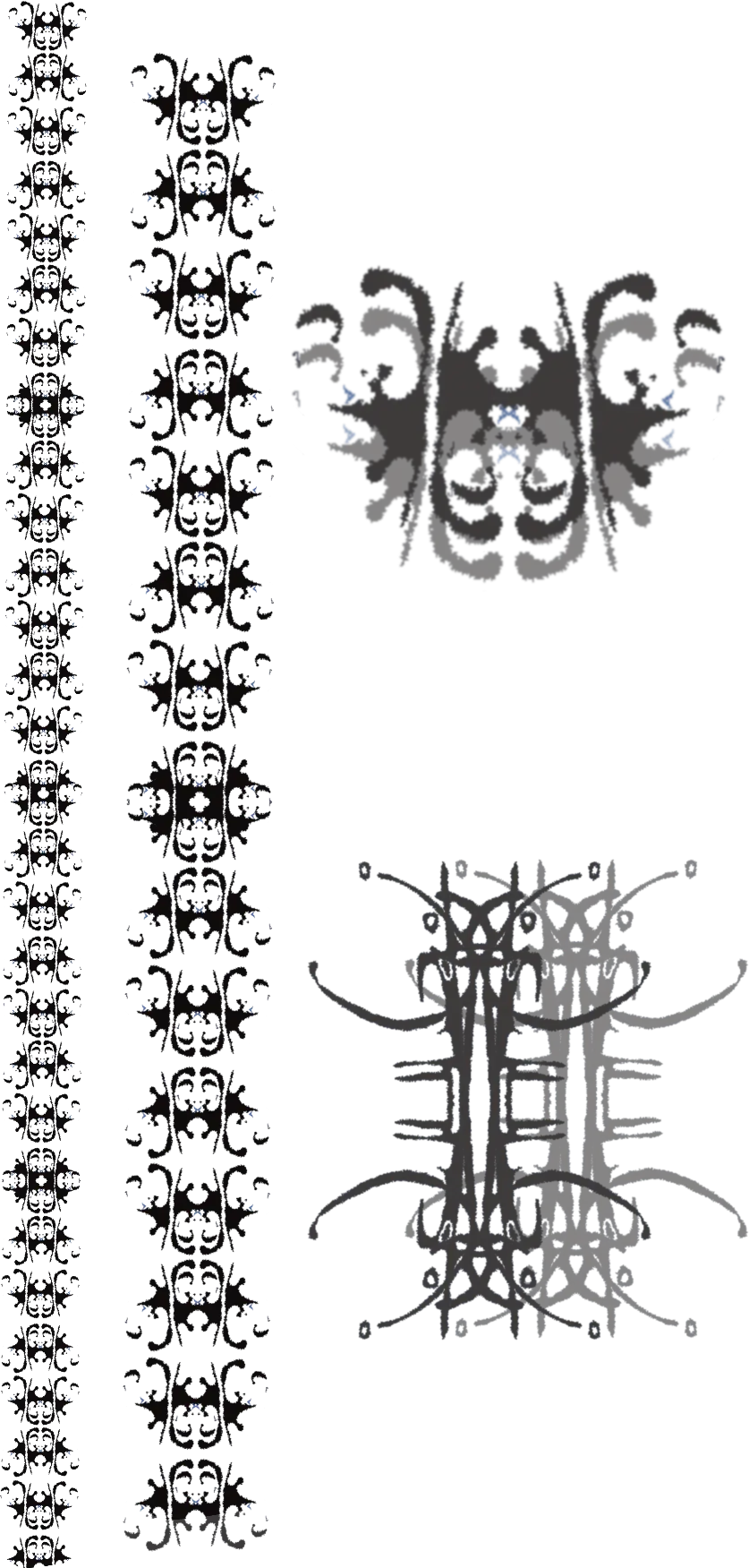 Ornamental ink borders and motifs