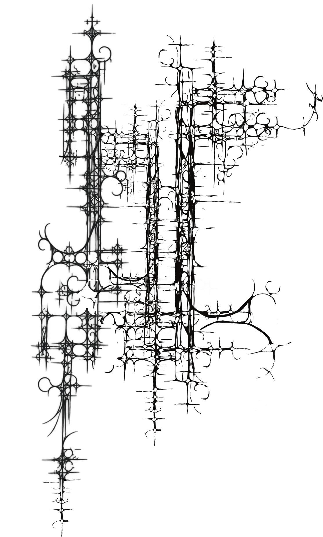 Architectural ink lattice drawing