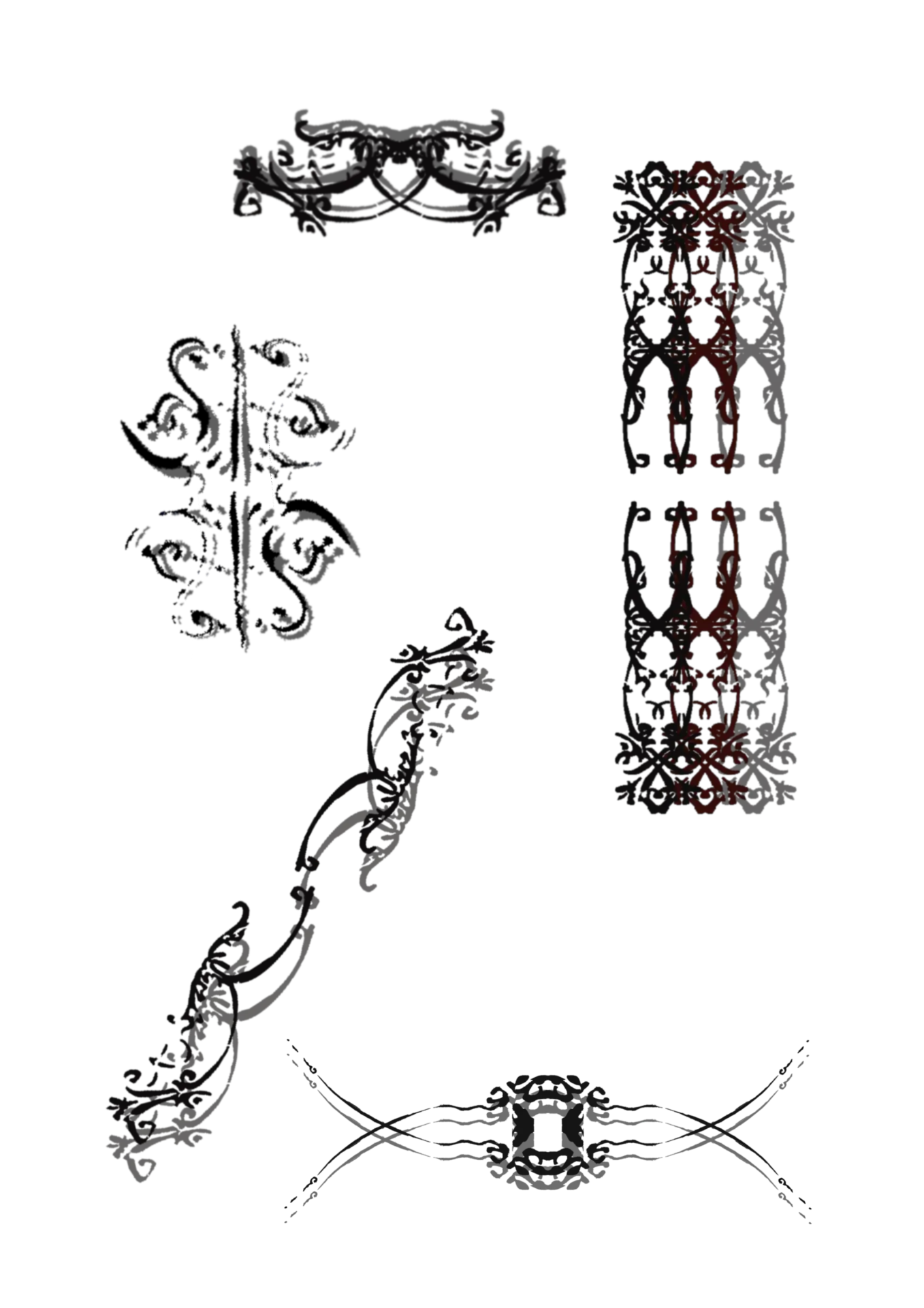 Calligraphic flourishes and ornamental lattice panels
