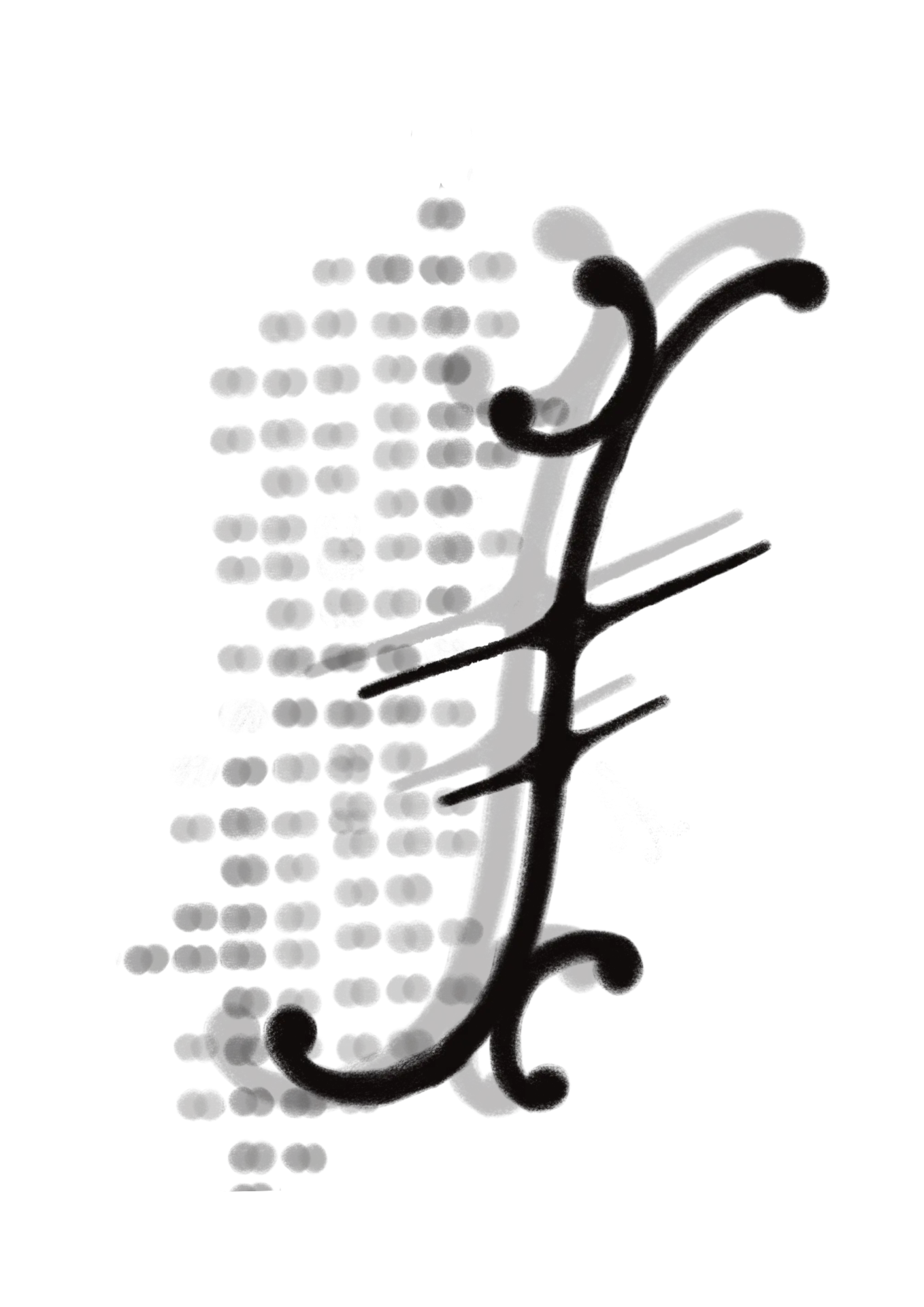 Large calligraphic flourished letter